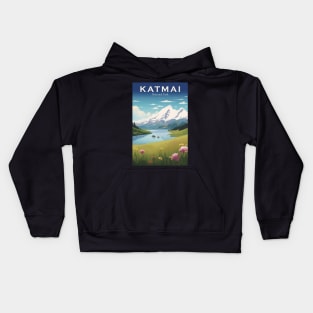 Katmai National Park Travel Poster Kids Hoodie